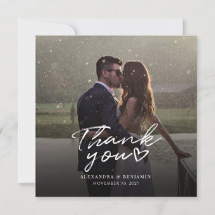 Carte De Correspondance Merci Mariage de  de script manuscrite photo