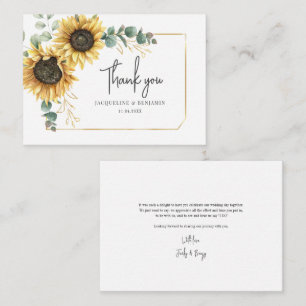 Carte De Correspondance Merci Mariage floral Budget