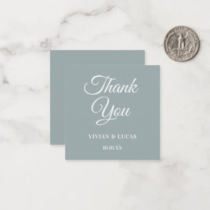 Carte De Correspondance Merci Mariage minimaliste Dusty Blue moderne