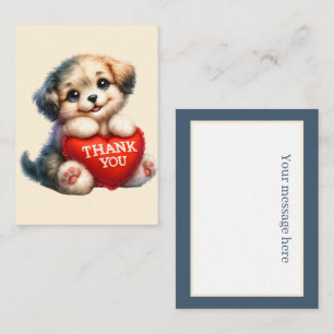 Carte De Correspondance Merci mignon ajouter message chiot