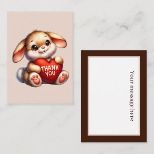 Carte De Correspondance Merci mignonne ajouter le message lapin