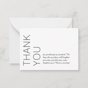 Carte De Correspondance Merci minimaliste moderne blanc