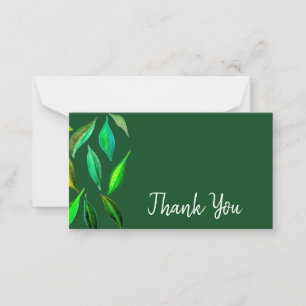 Carte De Correspondance Merci moderne aquarelle feuille art