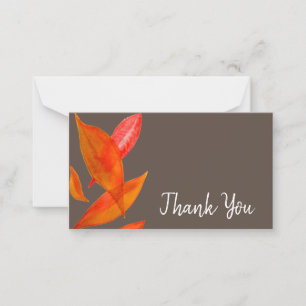 Carte De Correspondance Merci moderne aquarelle feuille art
