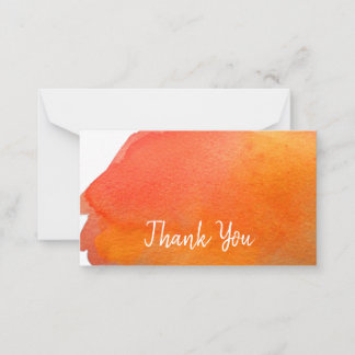 Carte De Correspondance Merci moderne simple orange aquarelle art