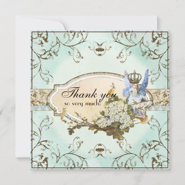 Carte De Correspondance Merci Notes - Féerie enchantée Princesse (Devant)