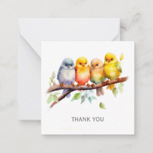 Carte De Correspondance Merci personnalisé des oiseaux mignons