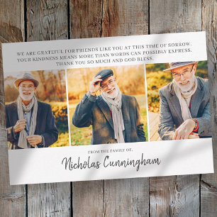 Carte De Correspondance Merci photo et message personnalisé Memorial Trois