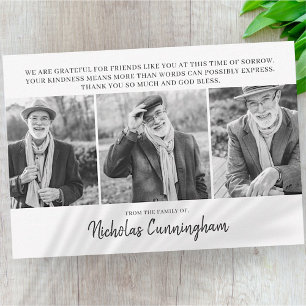 Carte De Correspondance Merci photo et message personnalisé Memorial Trois