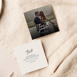 Carte De Correspondance Merci photo Mariage à la main<br><div class="desc">Une façon géniale et réfléchie de remercier vos amis,  votre famille et vos collègues qui vous ont honoré leur présence lors de votre mariage avec cette photo moderne,  cartes de remerciement avec script écrit "merci" et un coeur d'amour.</div>