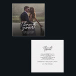 Carte De Correspondance Merci photo Mariage à la main<br><div class="desc">Une façon géniale et réfléchie de remercier vos amis,  votre famille et vos collègues qui vous ont honoré leur présence lors de votre mariage avec cette photo moderne,  cartes de remerciement avec script écrit "merci" et un coeur d'amour.</div>