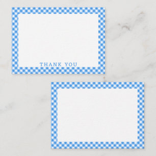 Carte De Correspondance Merci Plaid En vichy Buffalo Bleu Et Blanc