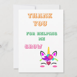 Carte De Correspondance Merci pour m'aider à grandir