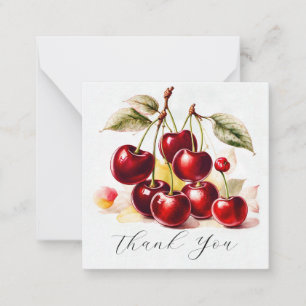 Carte De Correspondance Merci Red Cherries