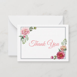 Carte De Correspondance Merci Rose floral