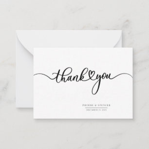 Carte De Correspondance Merci simple et moderne à la main