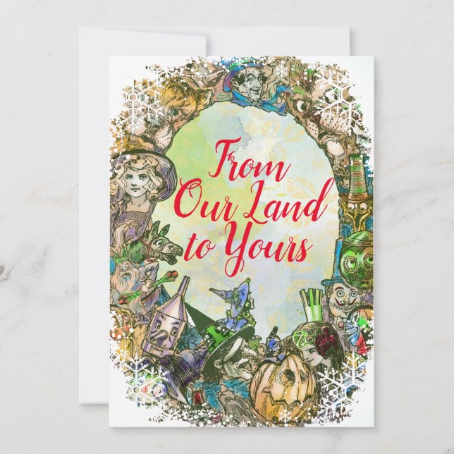 Carte De Correspondance Merveilleux Noël de la Famille du Magicien d'Oz (Devant)