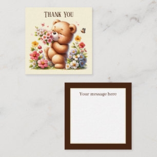 Carte De Correspondance Message d'ajout de Merci mignon