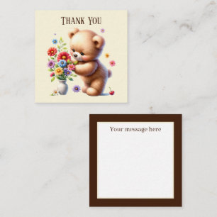 Carte De Correspondance Message d'ajout de Merci mignon