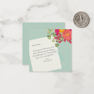 Carte De Correspondance Message floral moderne personnalisé note personnel
