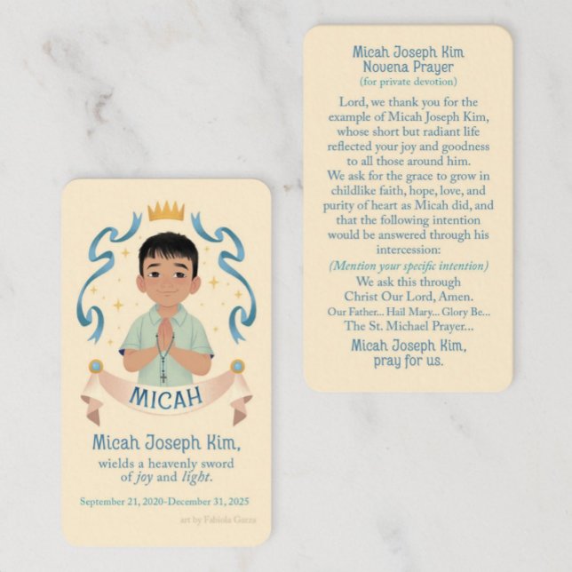 Carte De Correspondance Micah J. Kim Novena Card (Créateur téléchargé)
