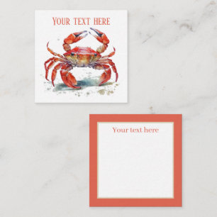Carte De Correspondance mignon crabe de plage ajouter du texte