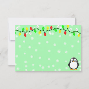 Carte De Correspondance Mignon dessin animé de manchot Noël personnalisé h