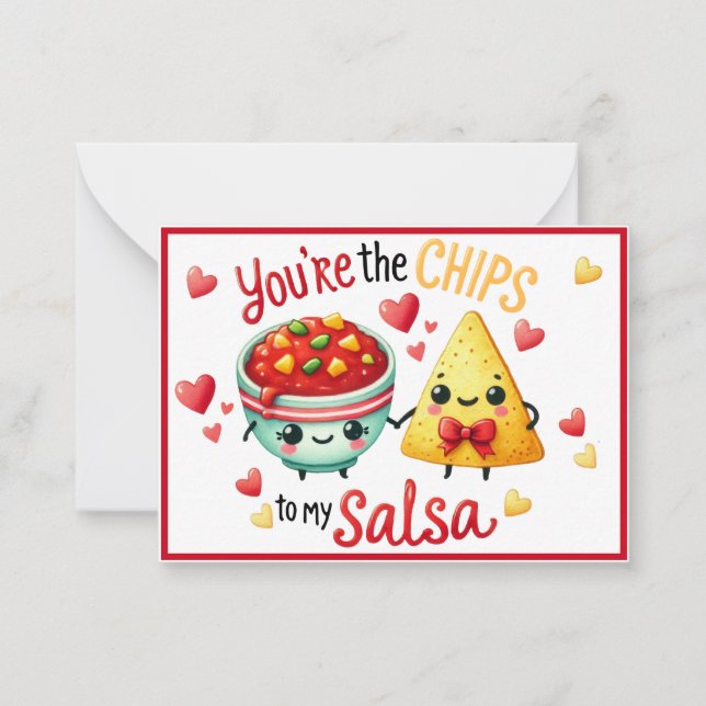 Carte De Correspondance Mignon Kawaii Chips et Salsa (Devant)
