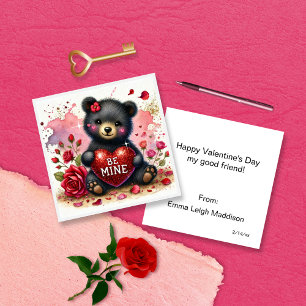 Carte De Correspondance Mignon petit ours à moi pour la Saint-Valentin en