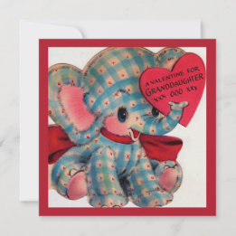 Carte De Correspondance Mignon Vintage Valentine Grandgirl Elephant