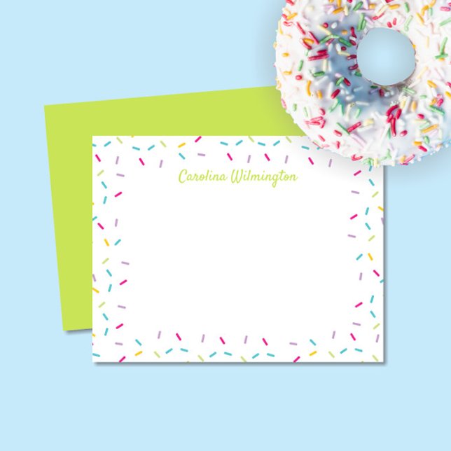 Carte De Correspondance Mignonne arroser Girly Lime Papeterie verte (Créateur téléchargé)