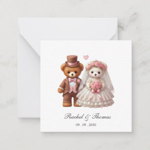 Carte De Correspondance Mignonne Épouse En Teddy Et Mariage De Pièce