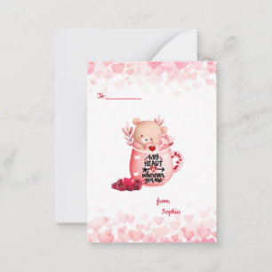 Carte De Correspondance Mignonne Mon coeur est partout où vous êtes Ours d