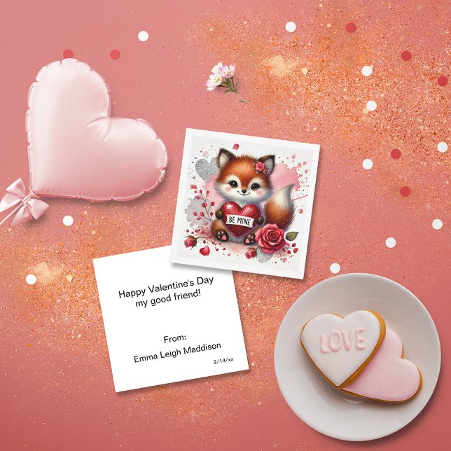 Carte De Correspondance Mignonne sois mienne renarde classe Saint-Valentin (Créateur téléchargé)