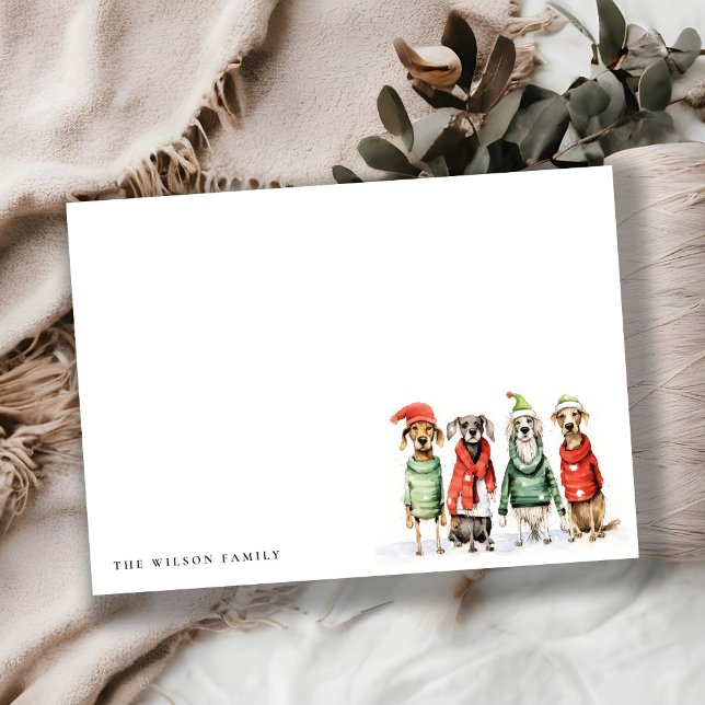 Carte De Correspondance Mignons chiens d'hiver pull moelleux et brillant N (Créateur téléchargé)