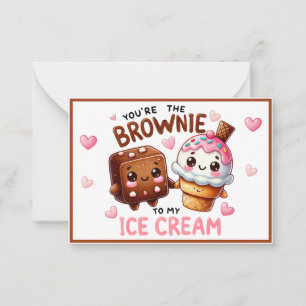 Carte De Correspondance Mignons Kawaii Brownies et Crème Glacée