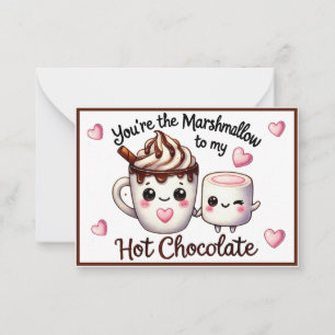 Carte De Correspondance Mignons Marshmallows Kawaii et Chocolat