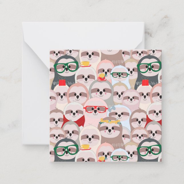 Carte De Correspondance Mignons paresseux (Devant)