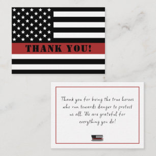 Carte De Correspondance Mince Red Line USA Drapeau Firefighter Appréciatio
