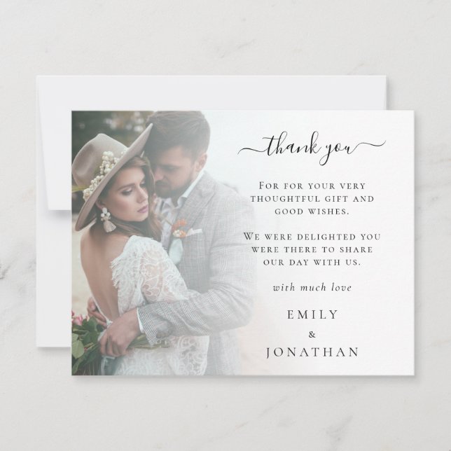 Carte De Correspondance Mini Ajoutez Votre Propre Merci Mariage Photo (Devant)