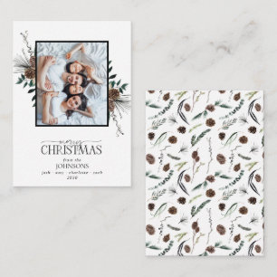 Carte De Correspondance Mini Dusty hiver aquarelle Joyeux Noël Photo