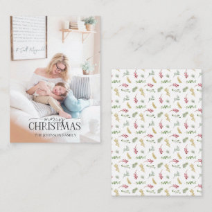 Carte De Correspondance Mini Gold Winter Greenery Joyeux Noël Photo