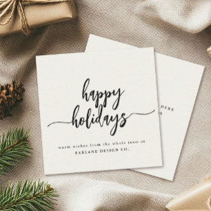 Carte De Correspondance Mini Joyeuses Vacances Script moderne Logo d'entre