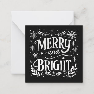 Carte De Correspondance Mini Joyeux et Noir clair et Blanc Noël
