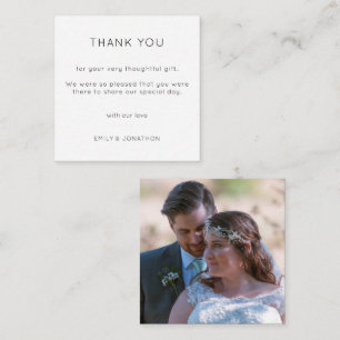 Carte De Correspondance MINI   Mariage simple noir blanc photo Merci