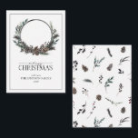 Carte De Correspondance Mini moderne Black Winter Wreath Joyeux Noël<br><div class="desc">Quelle meilleure façon de répandre la joie des fêtes qu'avec notre Mini moderne Black Winter Wreath Joyeux Christmas Note Card? Cette belle carte 3.5x2.5 présente une couronne moderne, noire et blanche ornée d'éléments botaniques comme des cônes de pin et des baies. Le mot "Merry" est écrit avec élégance dans une...</div>