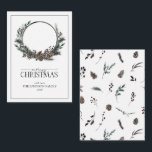 Carte De Correspondance Mini moderne Black Winter Wreath Joyeux Noël<br><div class="desc">Quelle meilleure façon de répandre la joie des fêtes qu'avec notre Mini moderne Black Winter Wreath Joyeux Christmas Note Card? Cette belle carte 3.5x2.5 présente une couronne moderne, noire et blanche ornée d'éléments botaniques comme des cônes de pin et des baies. Le mot "Merry" est écrit avec élégance dans une...</div>