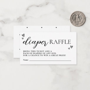 Carte De Correspondance Mini moderne Hello Baby shower Déchets Raffle