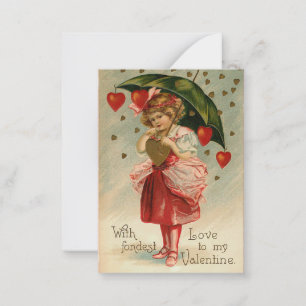 Carte De Correspondance Mini notes vintages d'amour de Valentine