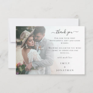 Carte De Correspondance Mini photo moderne superposition Mariage Merci  